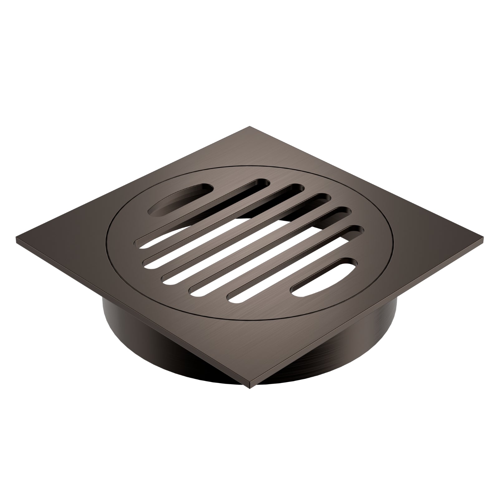 Angle Caroma Square Floor Waste Grate - 100mm Outlet - Brushed Bronze 12975037BBZ - The Blue Space