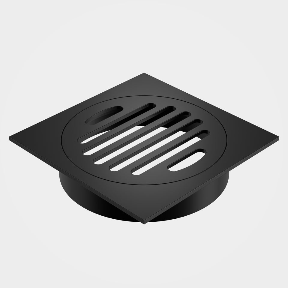Caroma Square Floor Waste Grate - 100mm Outlet - Matte Black