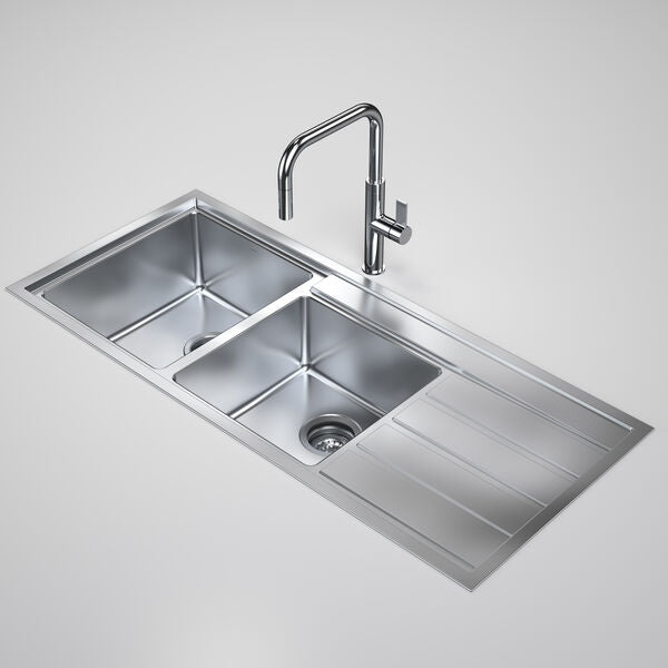 Caroma Urbane II 1.75 Bowl Stainless Steel Kitchen Sink CO0175SS.0L - The Blue Space