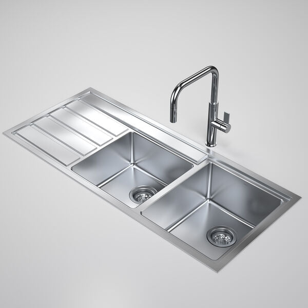 Caroma Urbane II 1.75 Bowl Stainless Steel Kitchen Sink CO0175SS.0R - The Blue Space