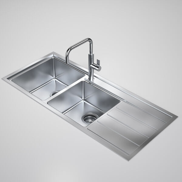 Caroma Urbane II 1.75 Bowl Stainless Steel Kitchen Sink CO0175SS.1L - The Blue Space