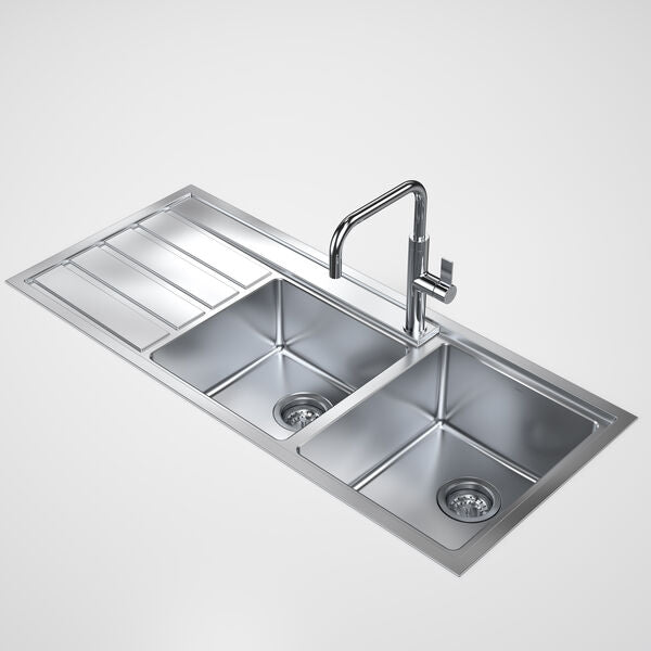 Caroma Urbane II 1.75 Bowl Stainless Steel Kitchen Sink CO0175SS.1R - The Blue Space