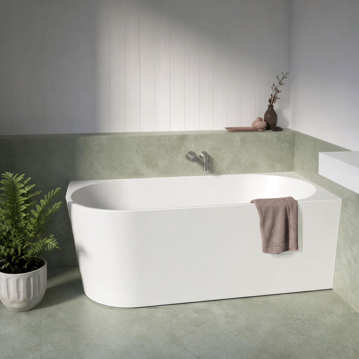 Caroma Urbane II 1500 Corner Back To Wall Bath UII5LHCW - The Blue Space