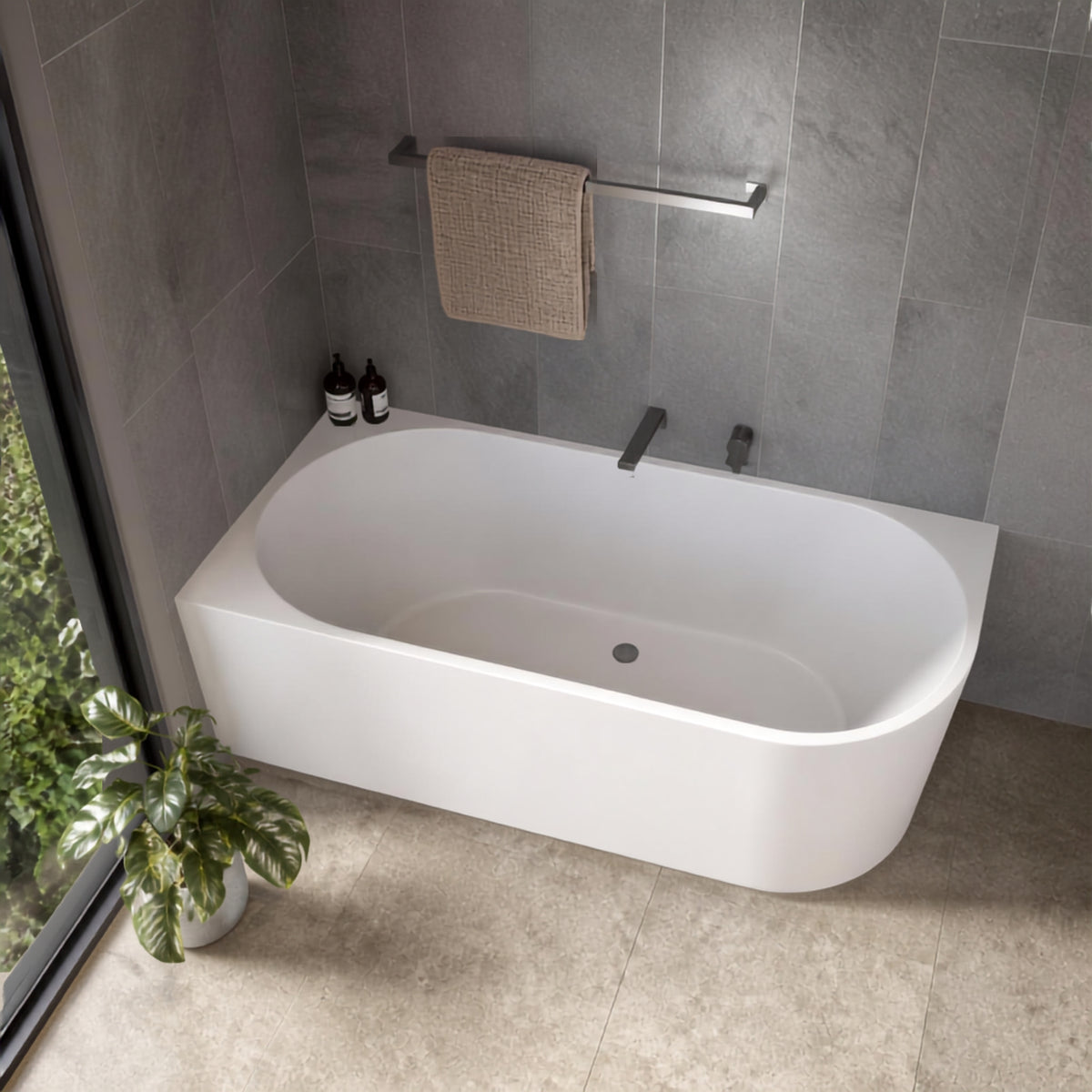 Caroma Urbane II 1500 Corner Back To Wall Bath UII5LHCW - The Blue Space