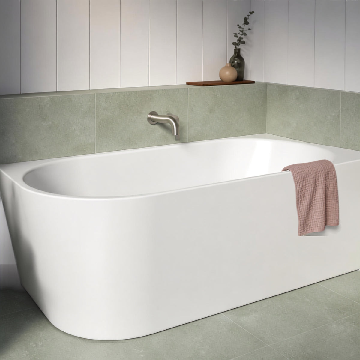 Caroma Urbane II 1500 Corner Back To Wall Bath UII5LHCW - The Blue Space