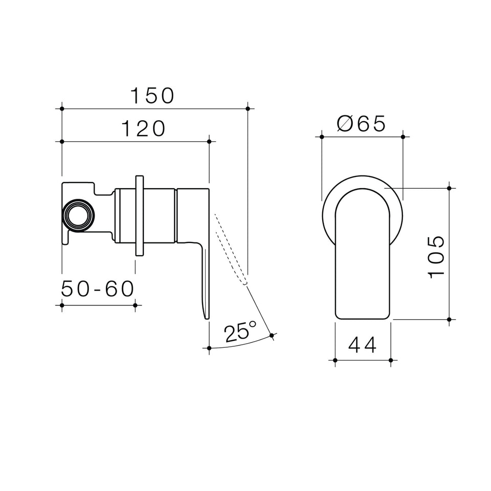 Caroma Urbane II Bath/Shower Mixer Round Brushed Brass