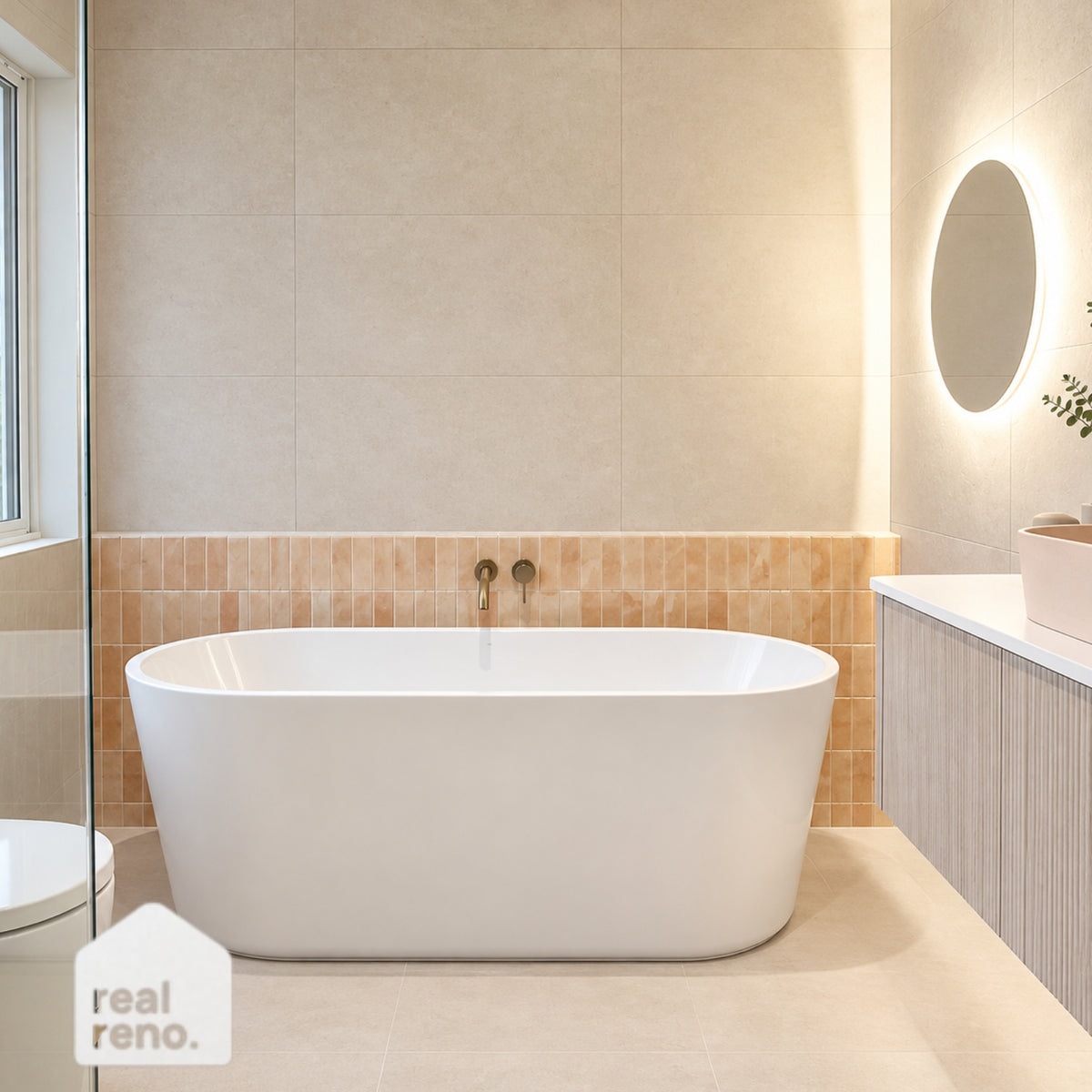 Caroma Urbane II Freestanding Bath White AU8W - The Blue Space Real Reno