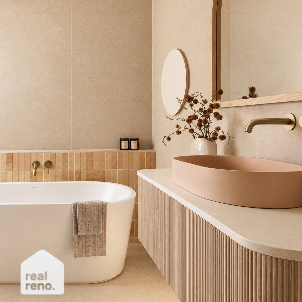 Caroma Urbane II Freestanding Bath White AU8W - The Blue Space Real Reno
