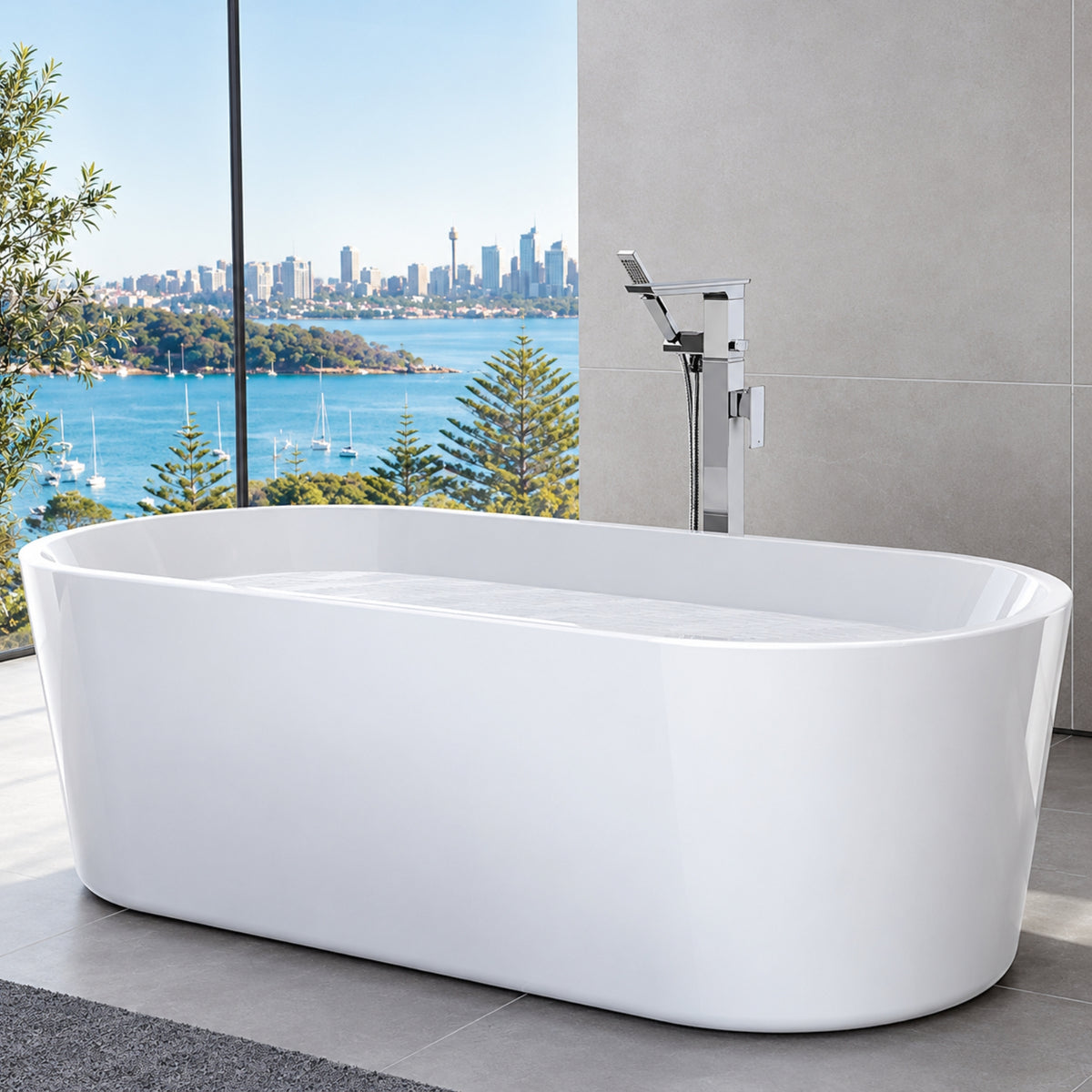Lifestyle Caroma Urbane II Freestanding Bath White AU8W - The Blue Space