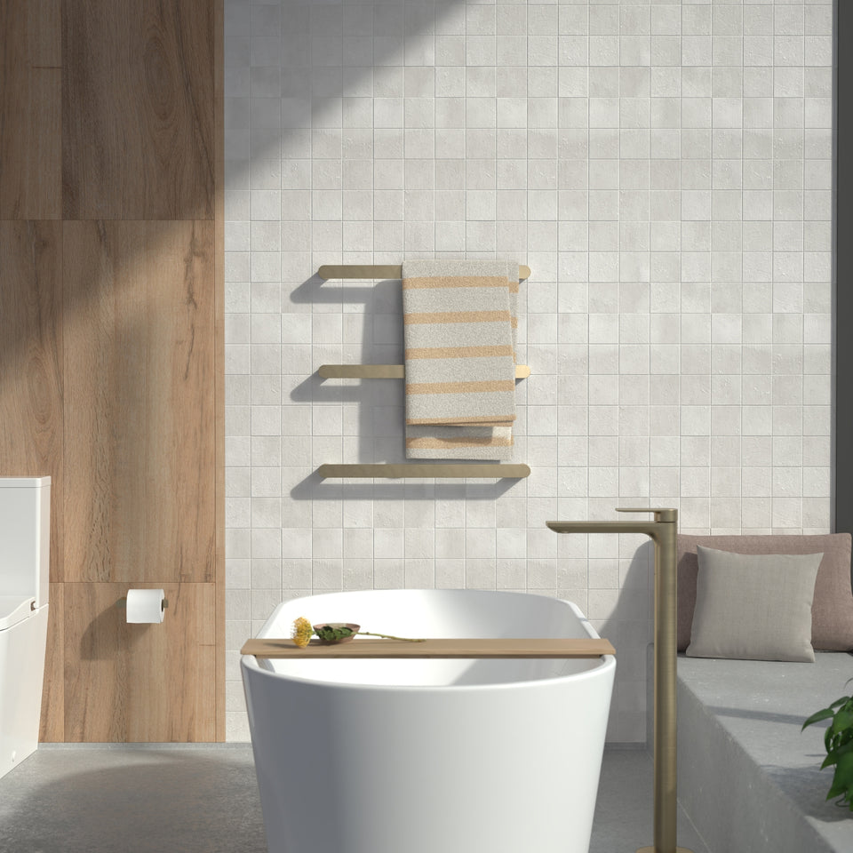 Caroma Urbane II Heated Towel Rail - Horizontal - Brushed Brass