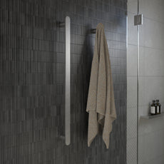 Lifestyle 2 Caroma Urbane II Heated Towel Rail - Vertical - Polished Stainless Steel 11202085PSS - The Blue Space