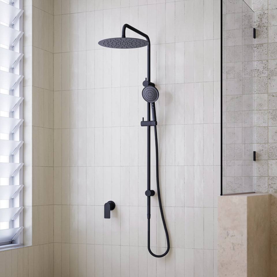 Caroma Urbane II Rail Shower 300mm Overhead Matte Black