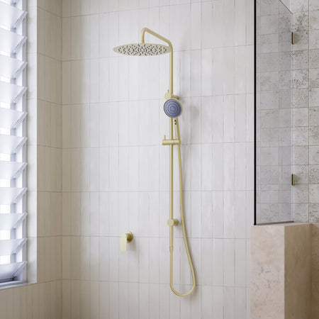 Caroma Urbane II Rail Shower 300mm Overhead Brushed Brass