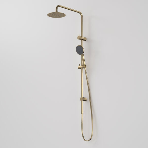 Caroma Urbane II Rail Shower with 200mm Overhead - Brushed Brass 99660BB4E - The Blue Space