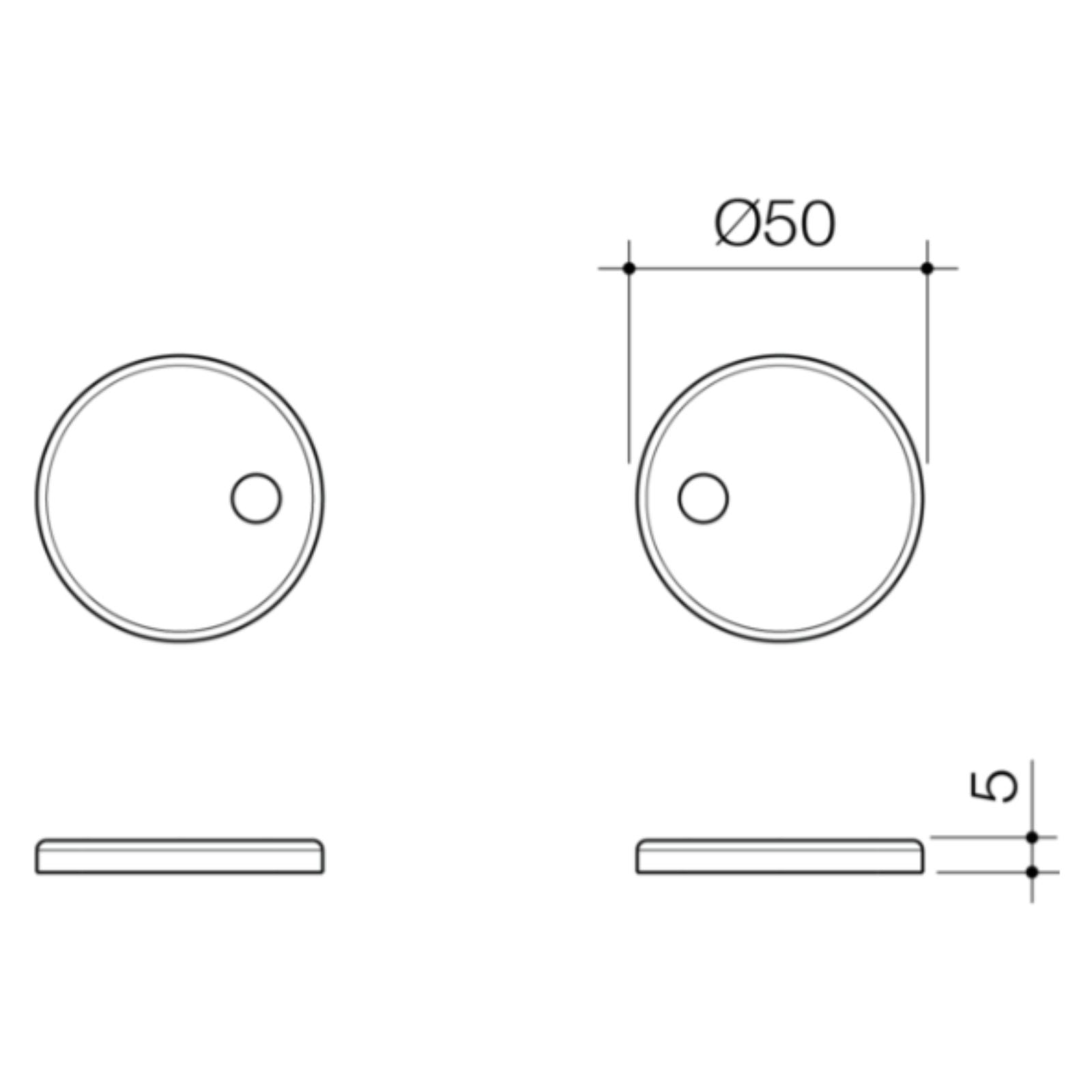 Technical Drawing Caroma Urbane II Toilet Seat Hinge Matte Black 254213B - The Blue Space