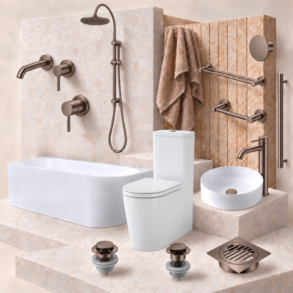 Caroma Liano II Brushed Bronze Package