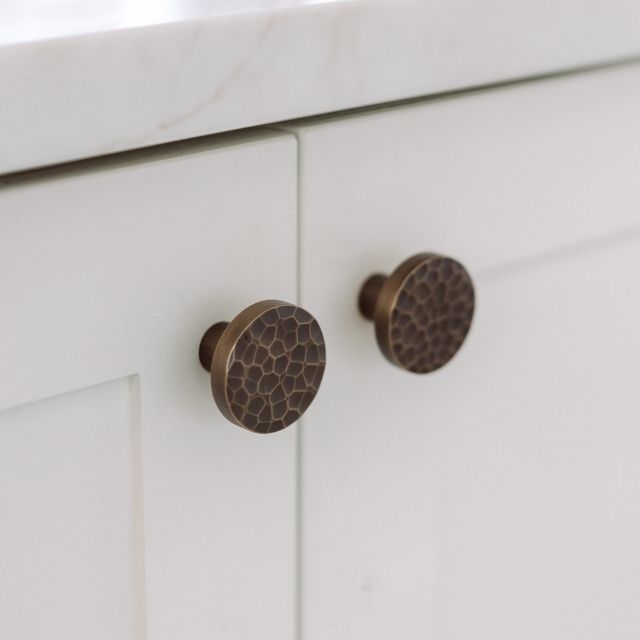 Castella Tarn 38mm Hammered Knob Aged Brass