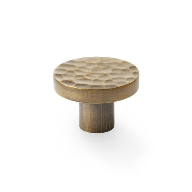 Castella Tarn 38mm Hammered Knob Aged Brass