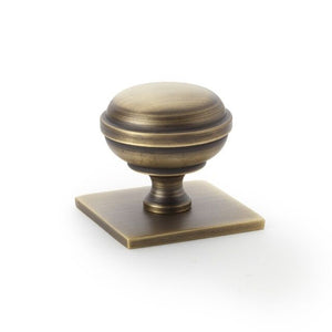 Castella Hastings 34mm Knob on Backplate Aged Brass