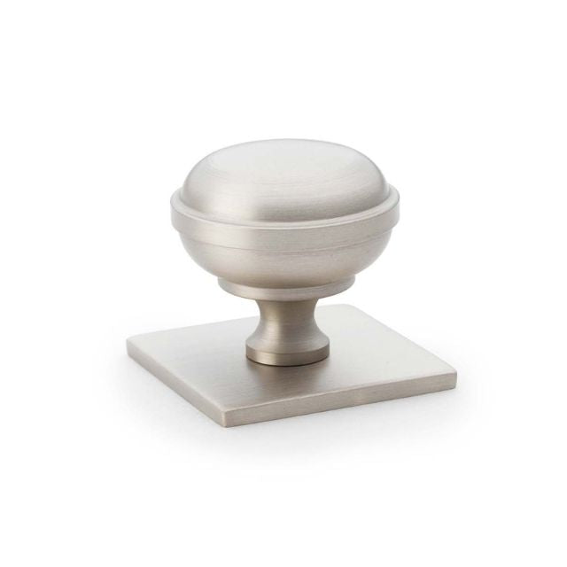 Castella Hastings 34mm Knob on Backplate Satin Nickel