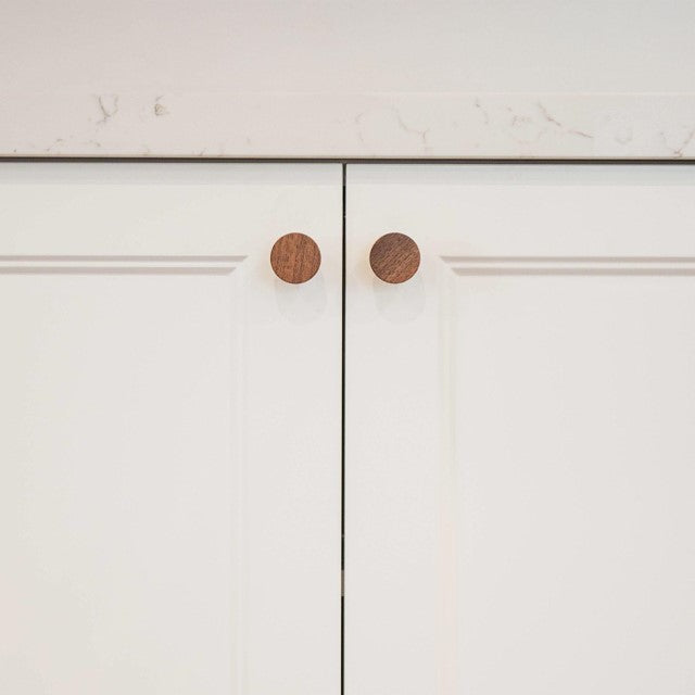 Castella Tundra 30mm Knob Walnut/Satin Brass