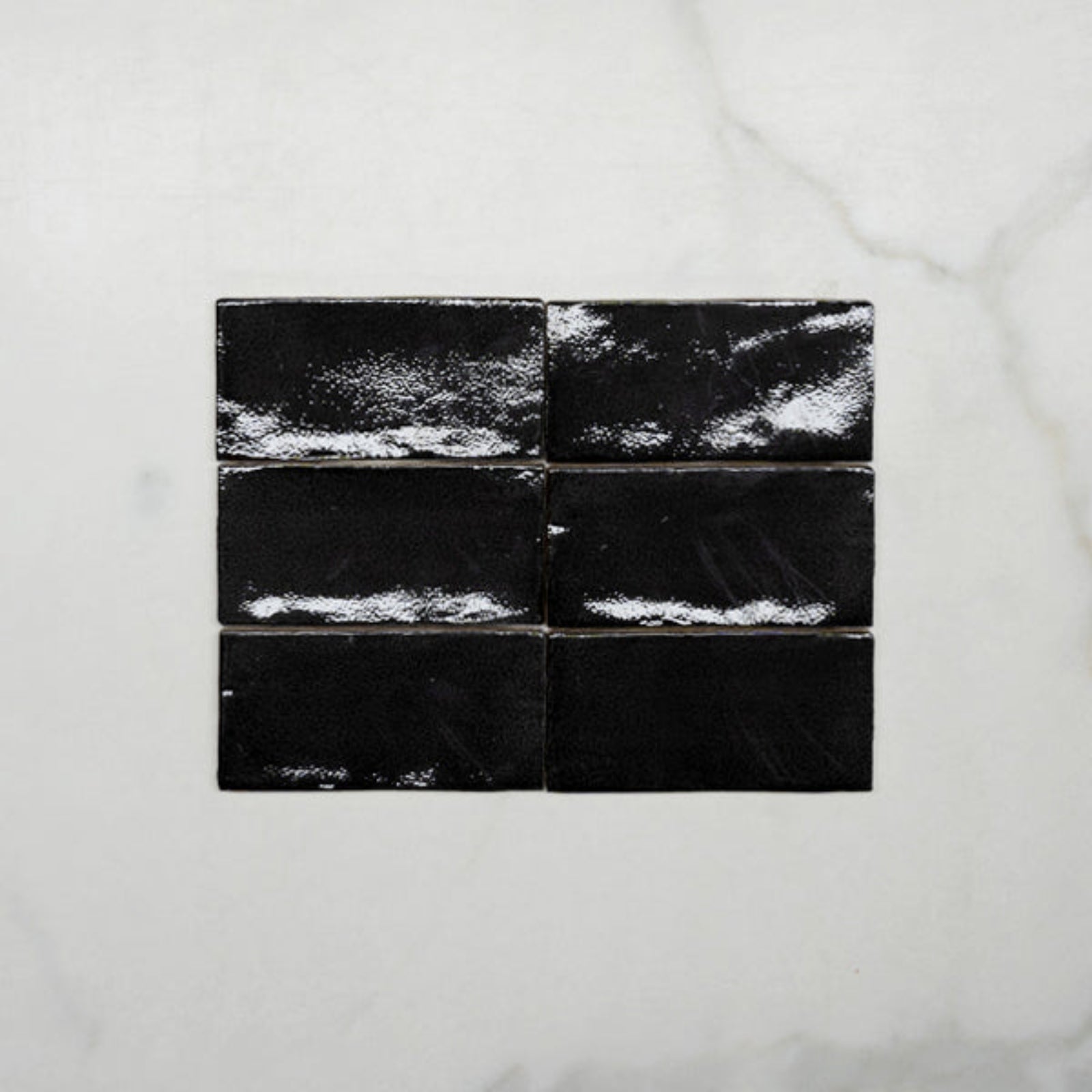 No Hand Charcoal Dianna Hand Made Subway Tile 75 x 150 x 9mm Spanish Ceramic  - The Blue Space