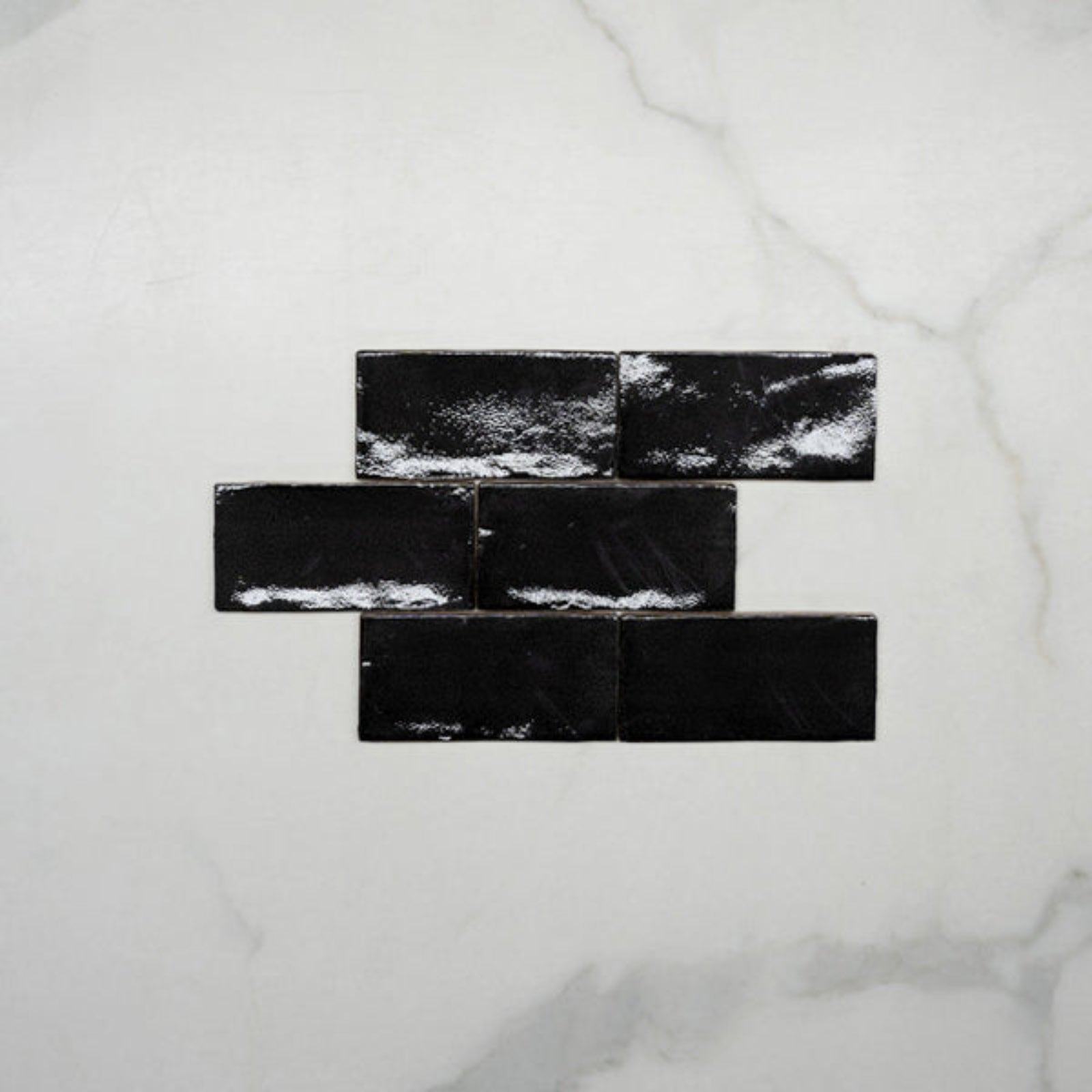 Pattern No Hand Charcoal Dianna Hand Made Subway Tile 75 x 150 x 9mm Spanish Ceramic  - The Blue Space