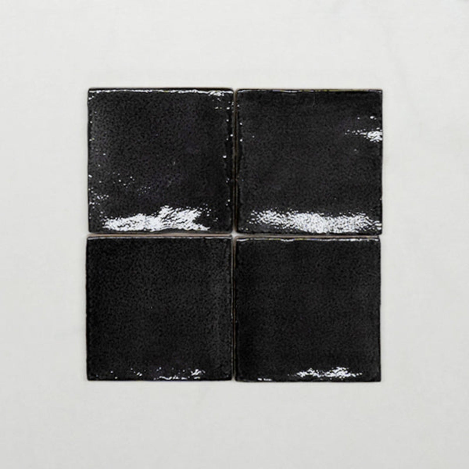 No Hand Charcoal Dianna Zellige Tile 100 x 100 x 9mm Spanish Ceramic  - The Blue Space