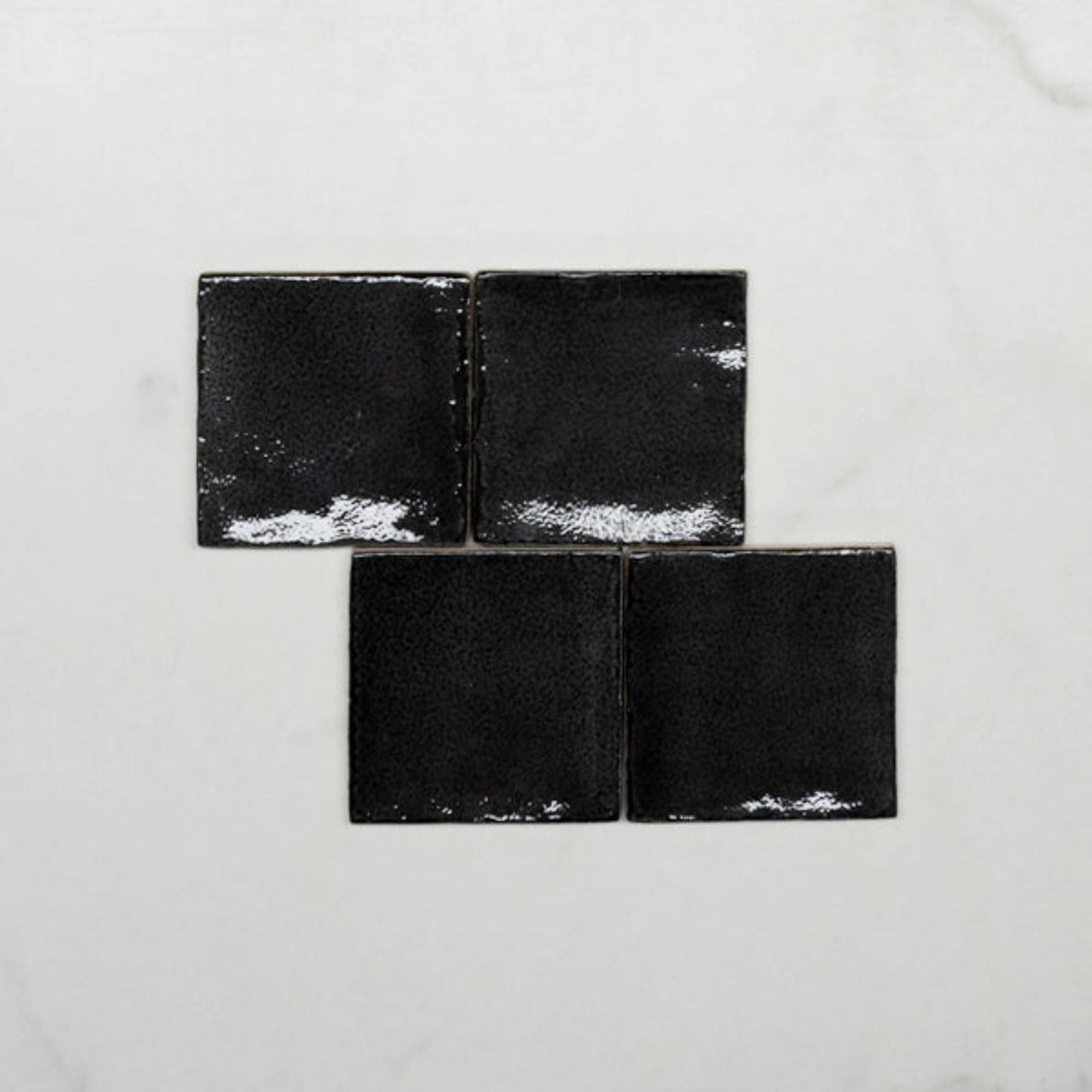 Pattern No Hand Charcoal Dianna Zellige Tile 100 x 100 x 9mm Spanish Ceramic  - The Blue Space