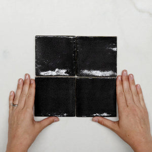Charcoal Dianna Zellige Tile 100 x 100 x 9mm Spanish Ceramic