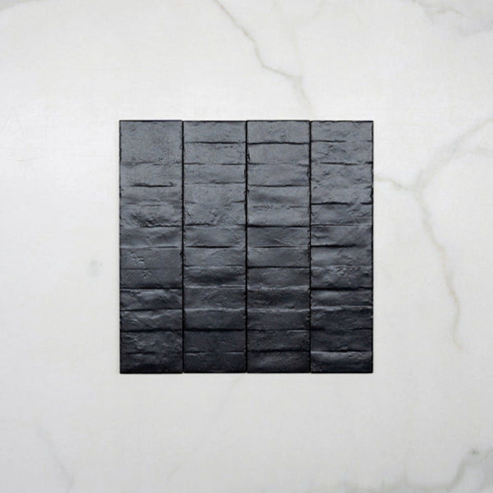 Charcoal Olivia Feature Subway Matte  75 x 300mm Porcelain