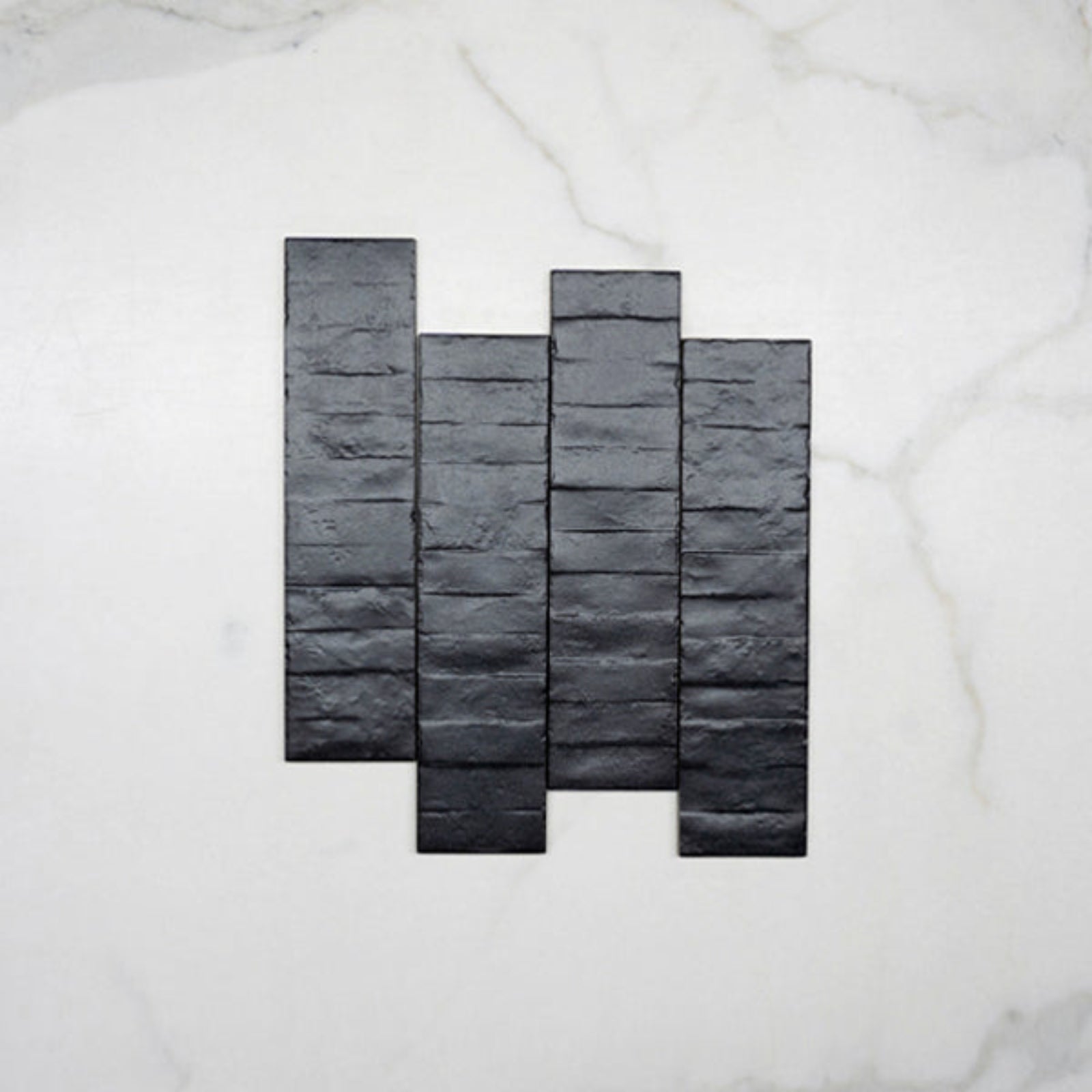 Pattern No Hand Charcoal Olivia Feature Subway Matte 75 x 300mm Porcelain  - The Blue Space