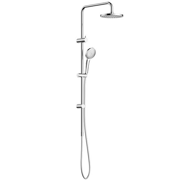 Clark Round II Rail Shower With Overhead Chrome - The Blue Space