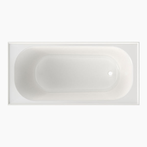Clark Round Four Tile Rectangle Flange Inset Shower Bath without Overflow 1525mm - The Blue Space