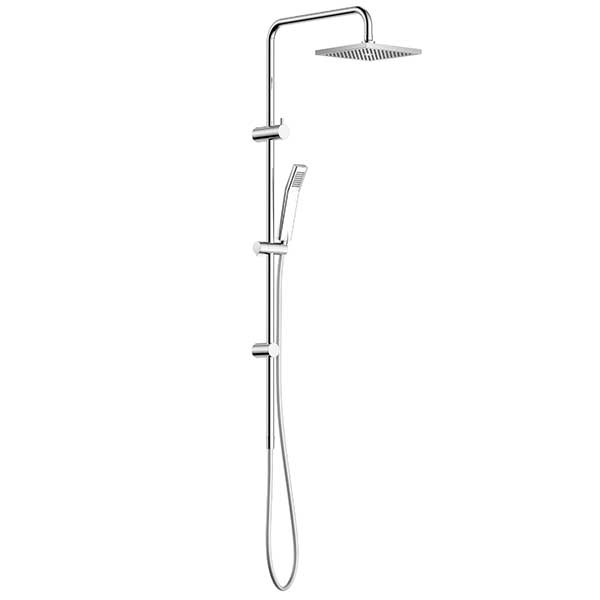Clark Square II Rail Shower With Overhead Chrome - The Blue Space