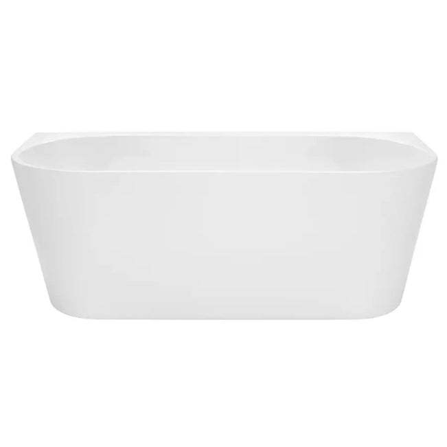 Front Decina Aria 1500 Back-To-Wall Freestanding Bath with Integrated Overflow AR1500WIO - The Blue Space