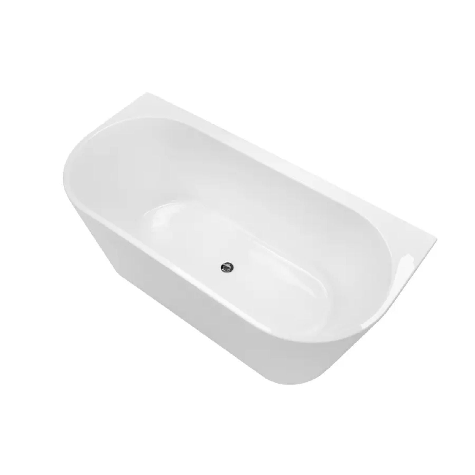 Angle Decina Aria 1700 Back-To-Wall Freestanding Bath with Integrated Overflow AR1700WIO - The Blue Space