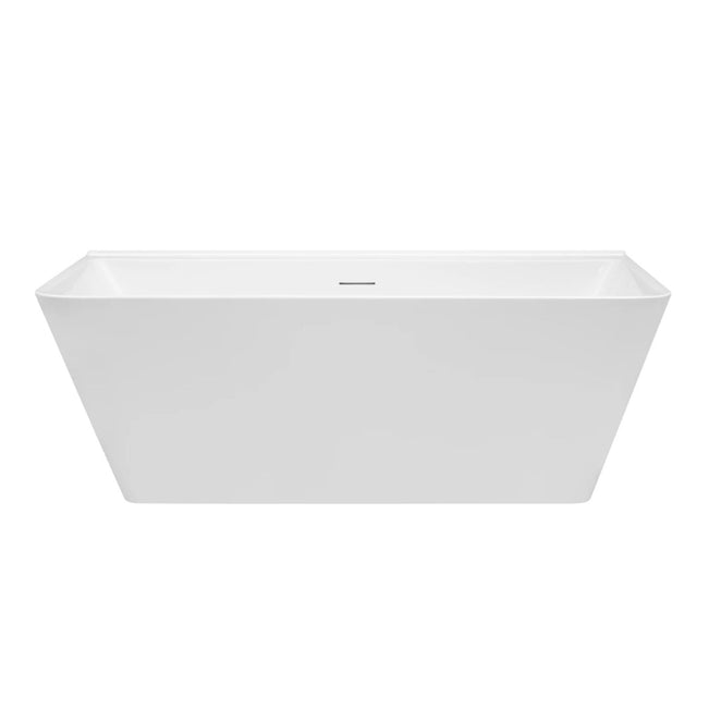 Front Decina Aria 1500 Back-To-Wall Freestanding Bath with Integrated Overflow AR1500WIO - The Blue Space