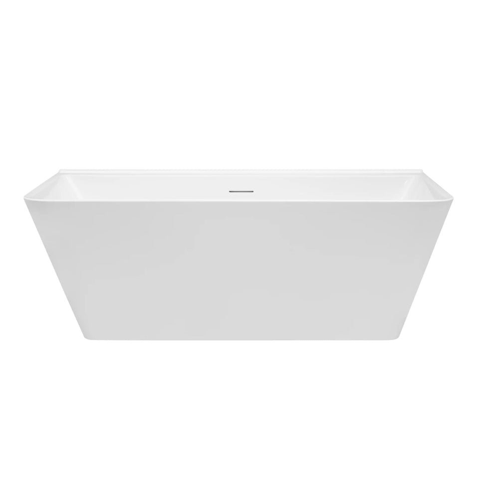 Decina Aria 1500 Back-To-Wall Freestanding Bath with Integrated Overflow