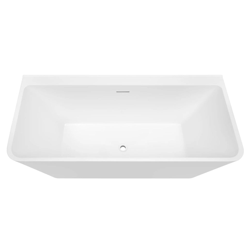 Decina Aria 1500 Back-To-Wall Freestanding Bath with Integrated Overflow
