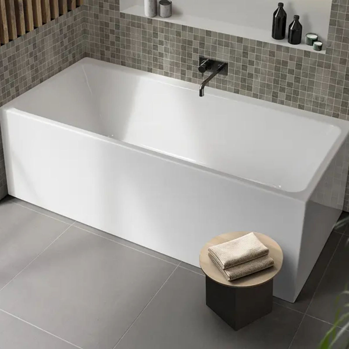 Lifestyle Decina Bianco Back-to-Wall / Corner Freestanding Bath 1500mm BI1500W - The Blue Space