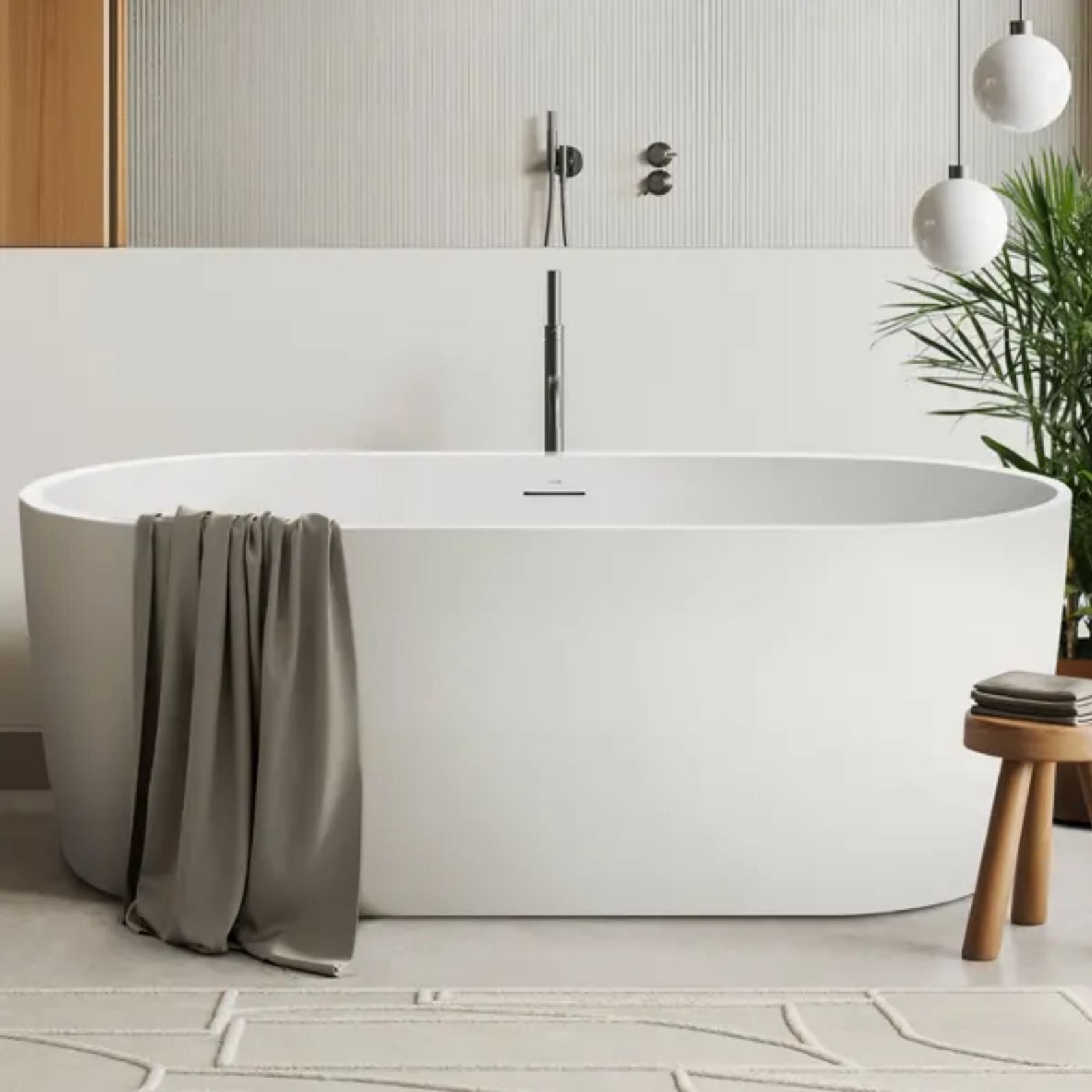 Lifestyle Decina Elisi 1700 Freestanding Bath with Integrated Overflow EI1700WIO - The Blue Space