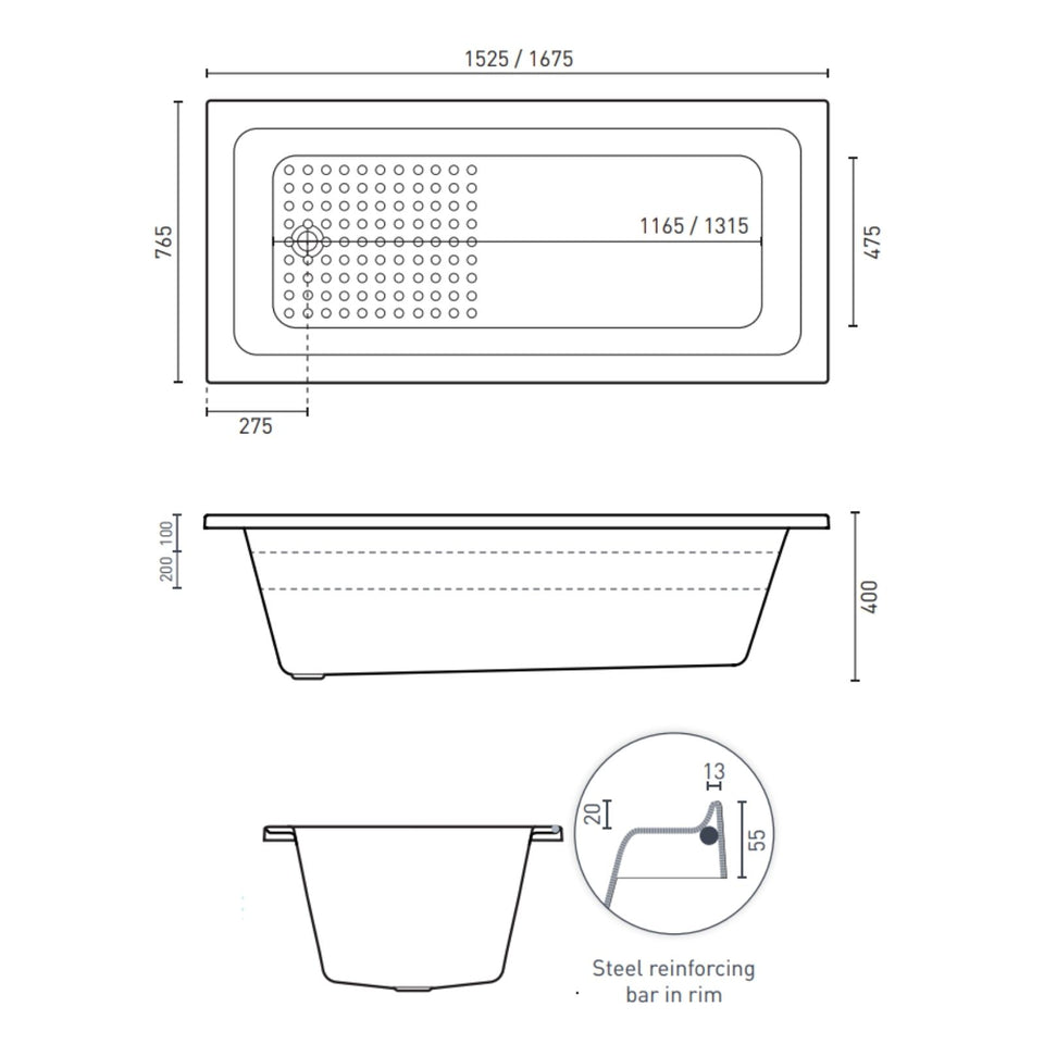 Decina Fabrino 1525 Inset Bath