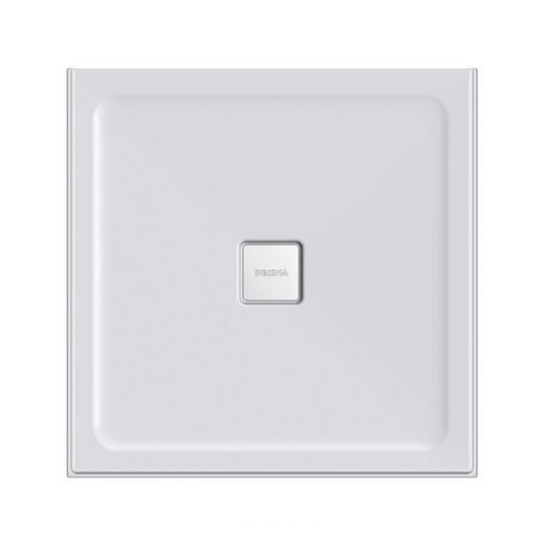 Decina Luna 900 Centre Outlet Square Shower Bath Base White - The Blue Space