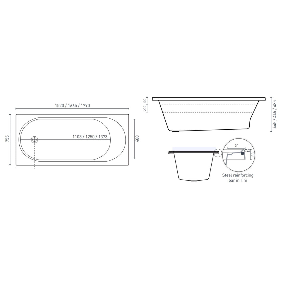 Decina Turin 1665 Contour 12-Jet Spa Bath