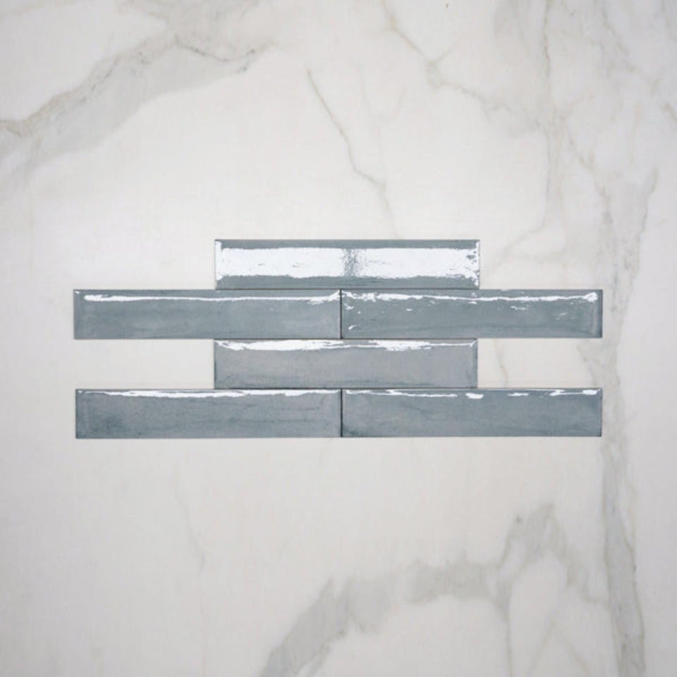 Dove Grey Theo Subway Tile 75 x 400mm Italian Porcelain