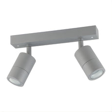 Eglo Fremantle 2 Light Adjustable Outdoor Ceiling Light Silver Grey 206157 - The Blue Space