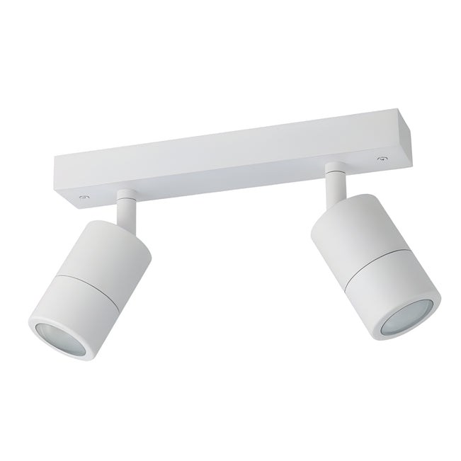 Eglo Fremantle 2 Light Adjustable Outdoor Ceiling Light White 206156 - The Blue Space
