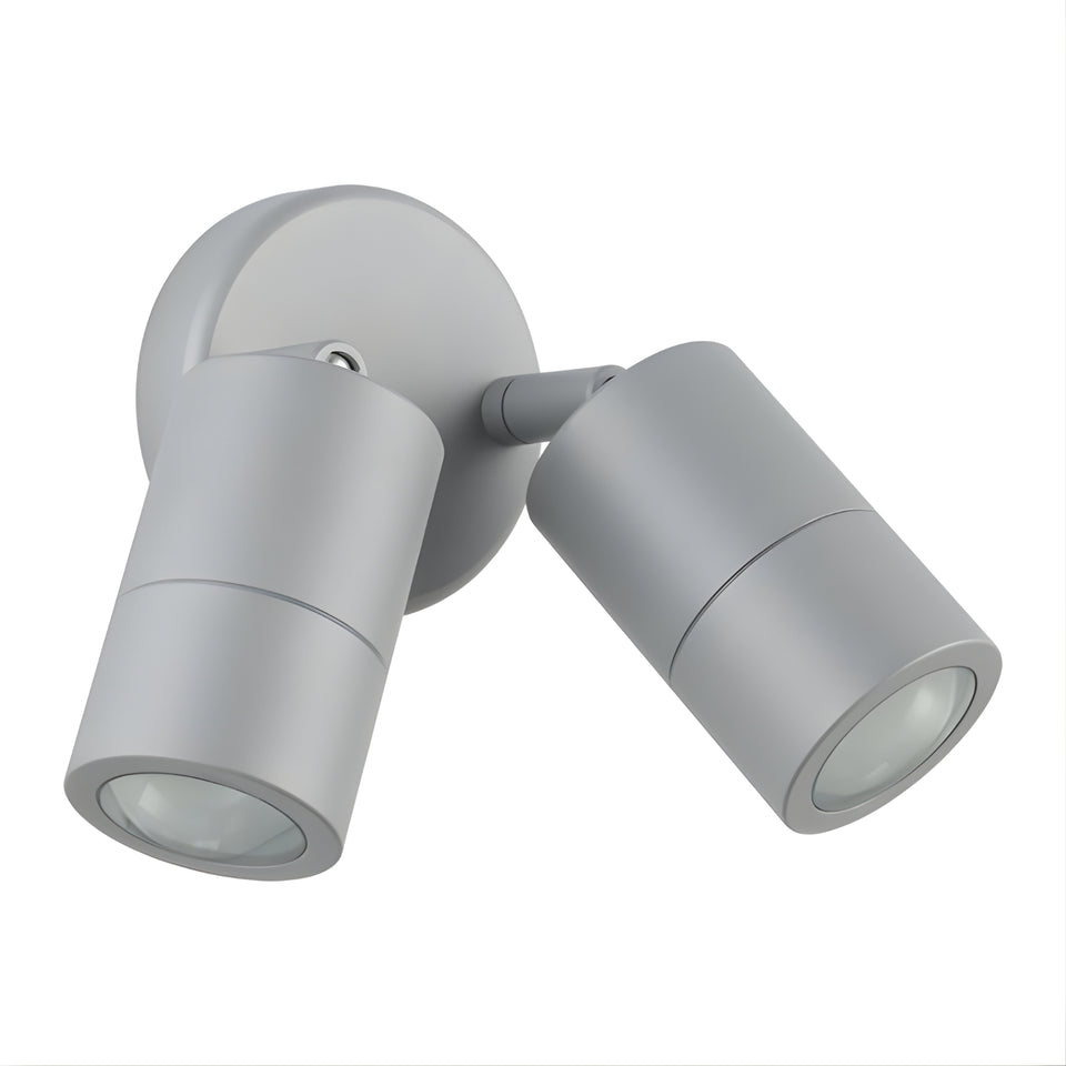 Eglo Fremantle 2 Light Adjustable Outdoor Wall Light Silver Grey