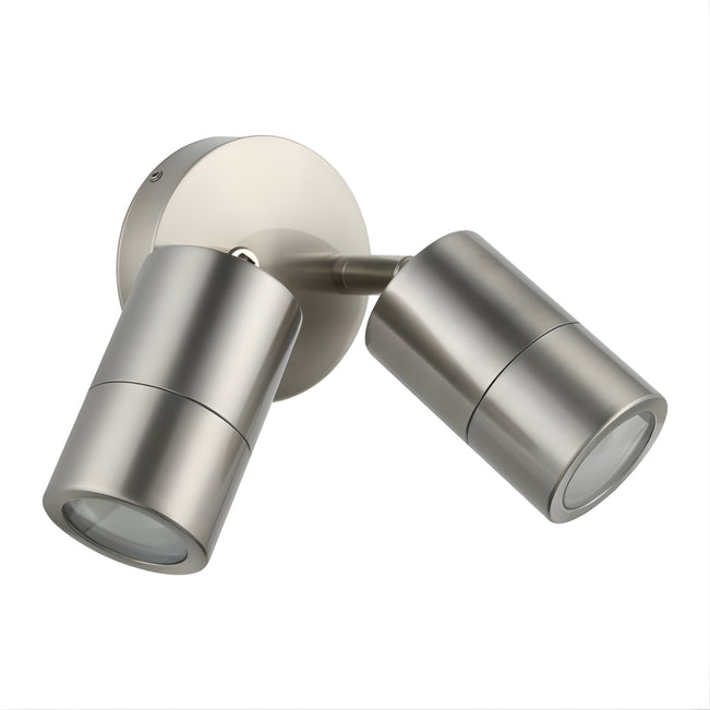 Eglo Fremantle 2 Light Adjustable Outdoor Wall Light Stainless Steel 206146 - The Blue Space